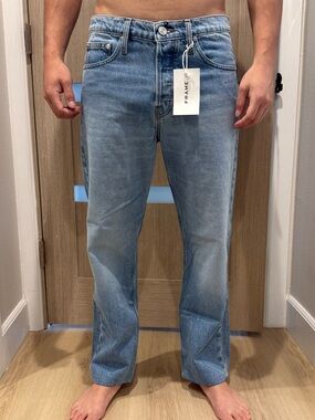 Frame Denim Men's Light Blue Straight-Leg Jeans